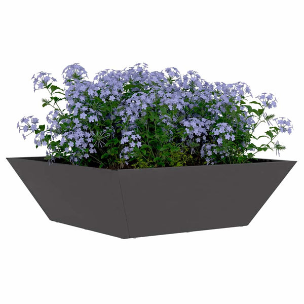 vidaXL Jardinière de jardin Noir 50 x 50 x 15 cm Acier laminé à froid
