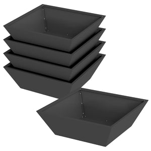 Garten Pflanzgefäß 5er Set Schwarz 50x50x15cm