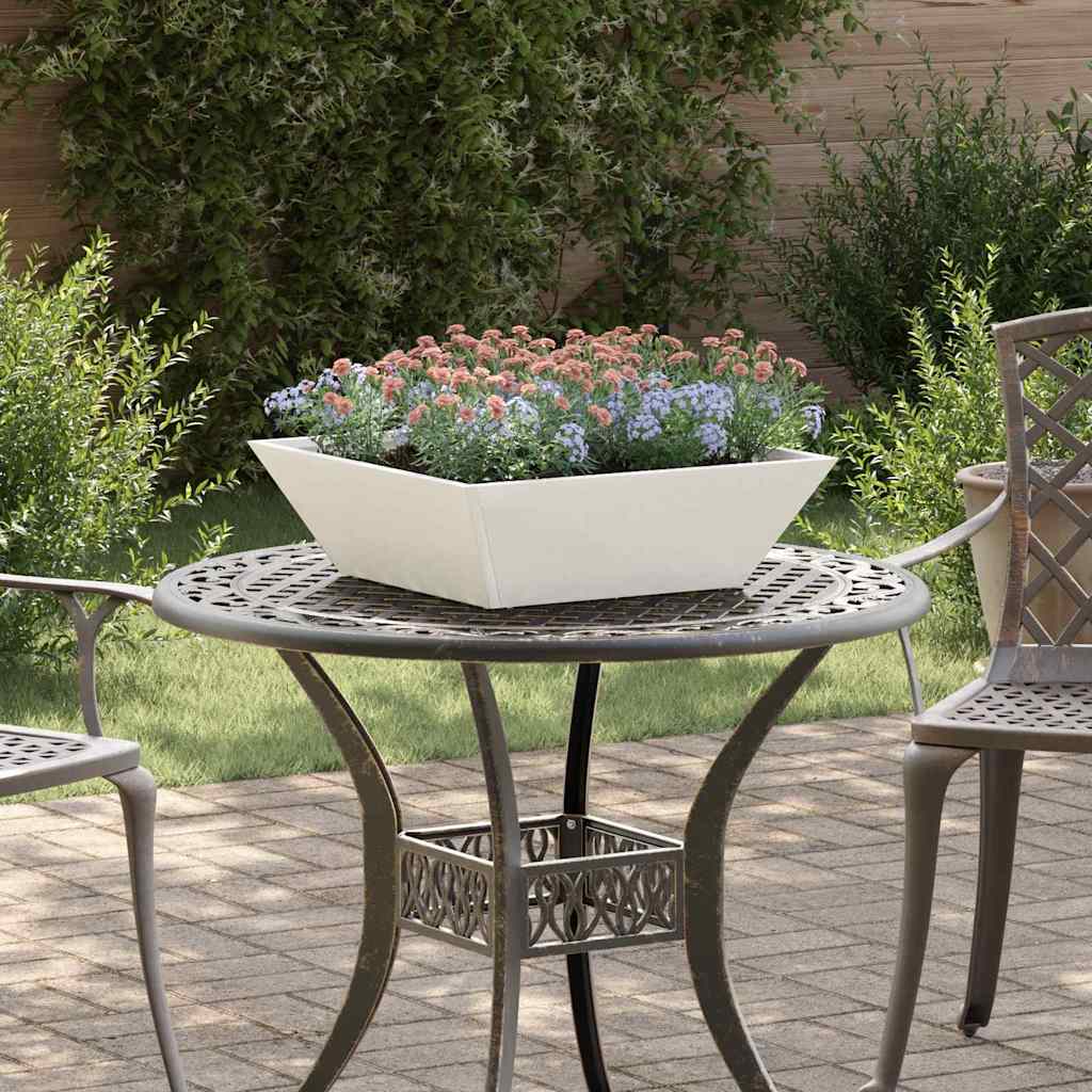 Weißes Garten-Pflanzgefäß 5er Set 50x50x15cm