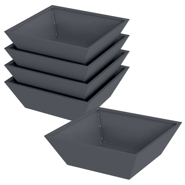 Anthrazit Garten Pflanzgefäß 5er Set 50x50x15cm