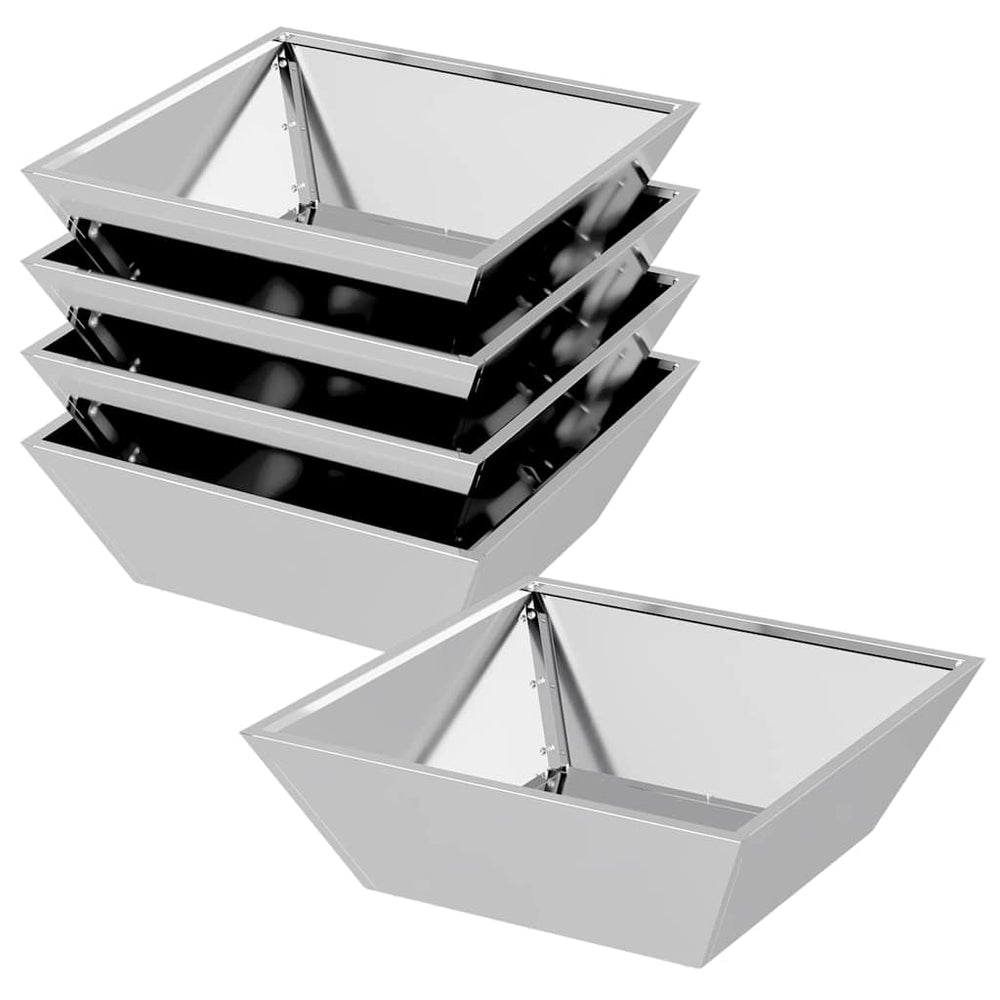 Silbernes Garten-Pflanzgefäß 5er Set