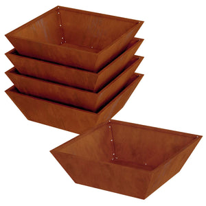 vidaXL Jardinière de jardin 5 pcs Rouille 50 x 50 x 15 cm Acier Corten