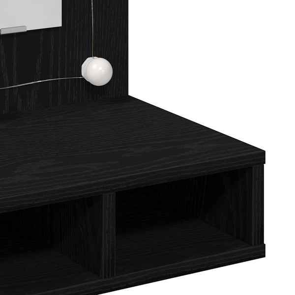 Spiegelschrank mit Regal Schwarz Eiche 60cm