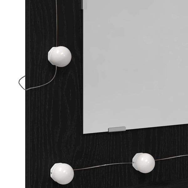 Spiegelschrank mit Regal Schwarz Eiche 60cm
