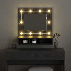 Spiegelschrank mit Regal Schwarz Eiche 60cm