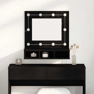 Spiegelschrank mit Regal Schwarz Eiche 60cm