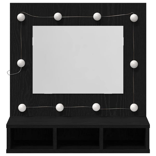 Spiegelschrank mit Regal Schwarz Eiche 60cm