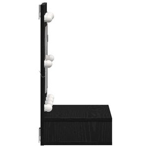 Spiegelschrank mit Regal Schwarz Eiche 60cm