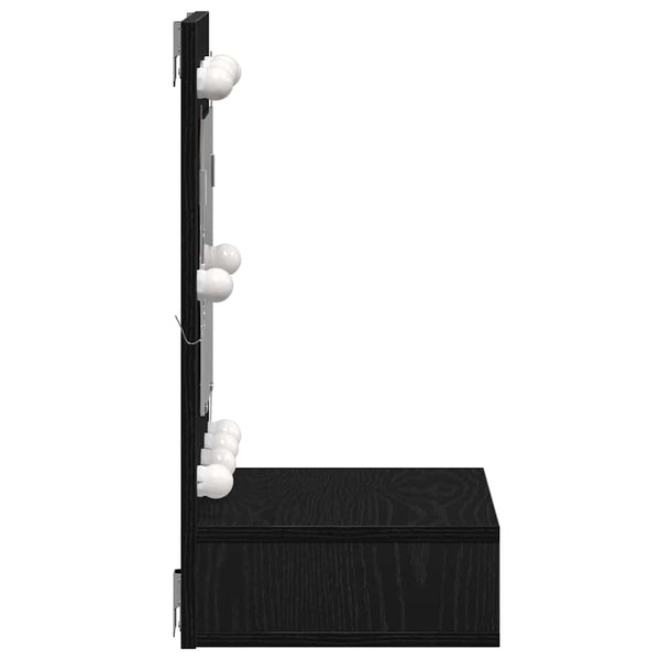 Spiegelschrank mit Regal Schwarz Eiche 60cm