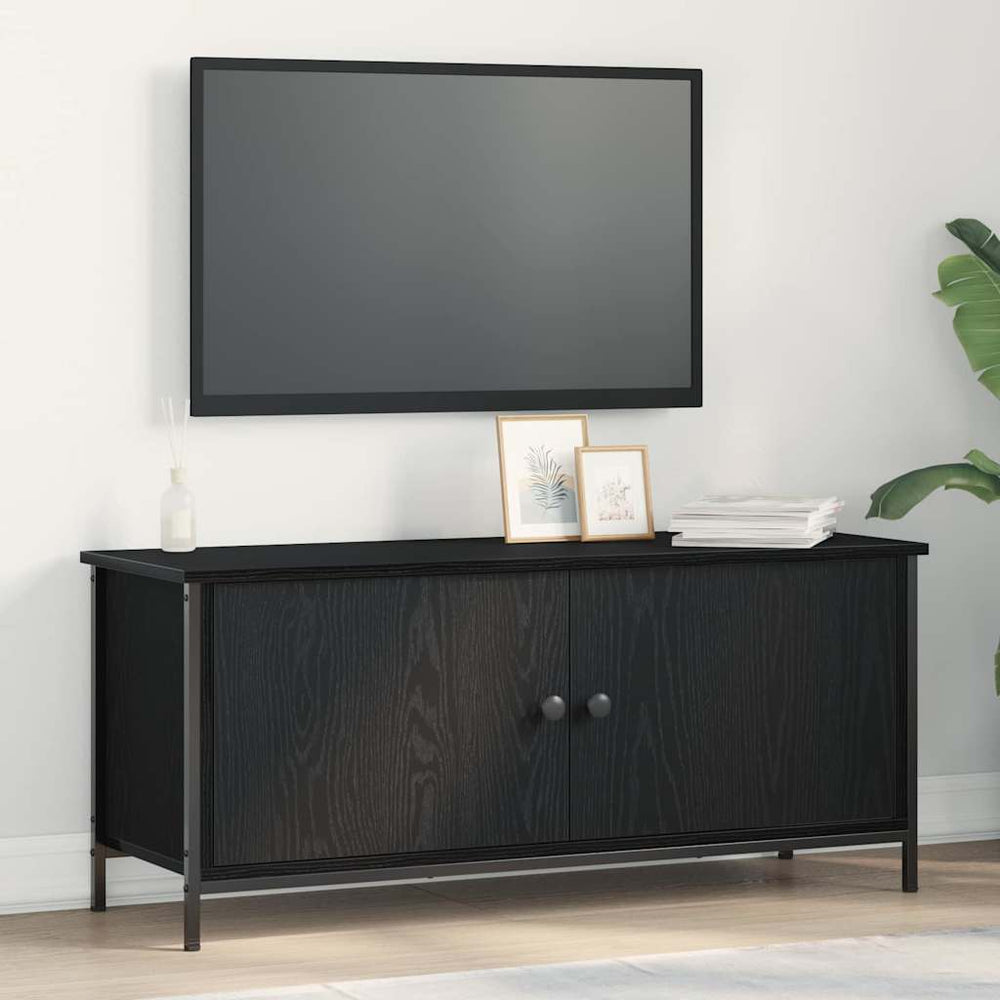 Schwarzer TV-Schrank Eichen-Optik 100 cm