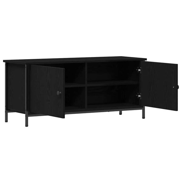 Schwarzer TV-Schrank Eichen-Optik 100 cm