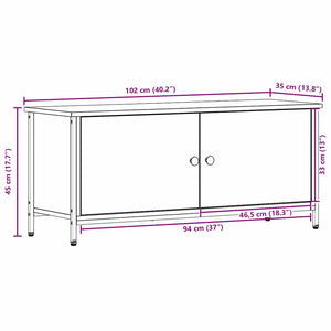 Schwarzer TV-Schrank Eichen-Optik 100 cm