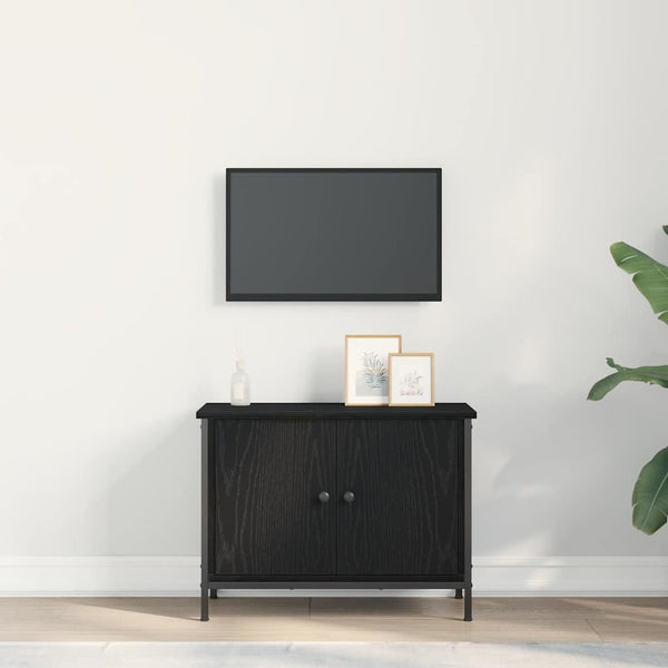 TV-Schrank Schwarz Eichen-Optik 60 cm