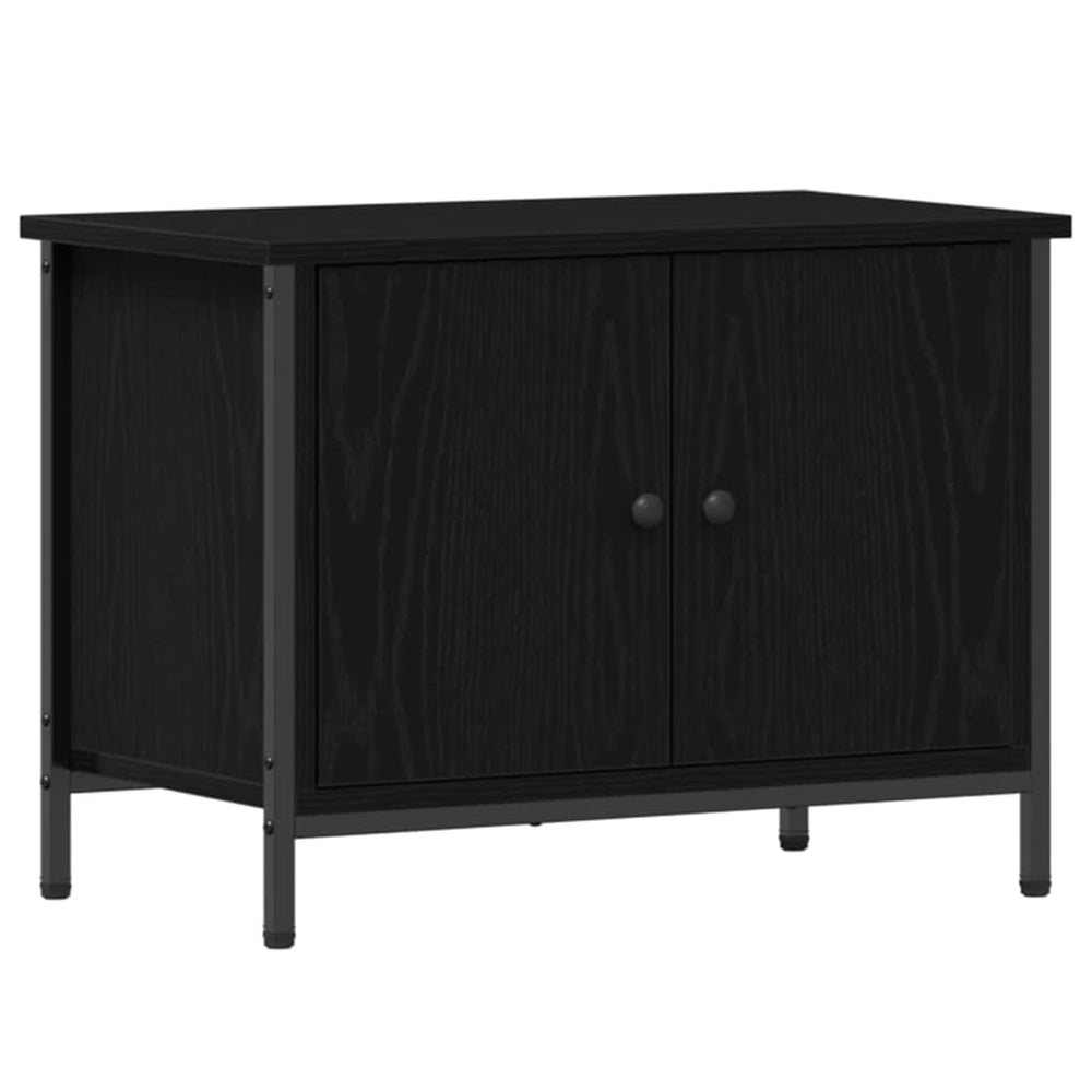 TV-Schrank Schwarz Eichen-Optik 60 cm