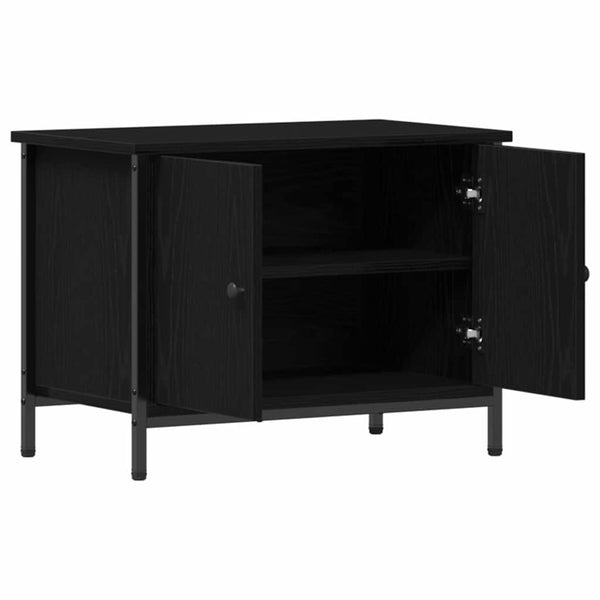 TV-Schrank Schwarz Eichen-Optik 60 cm