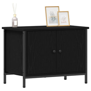 TV-Schrank Schwarz Eichen-Optik 60 cm