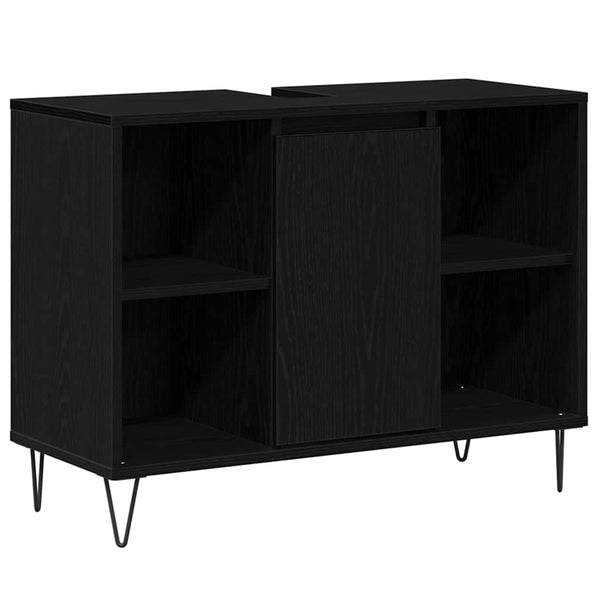 Schwarzer Badezimmerschrank mit Tür