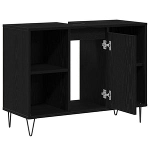 Schwarzer Badezimmerschrank mit Tür