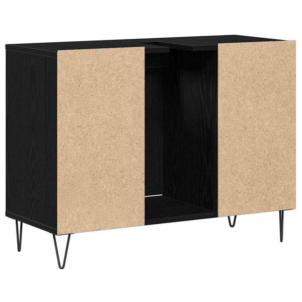 Schwarzer Badezimmerschrank mit Tür
