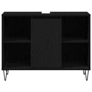Schwarzer Badezimmerschrank mit Tür