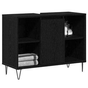 Schwarzer Badezimmerschrank mit Tür