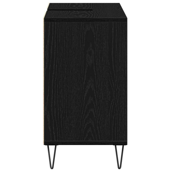 Schwarzer Badezimmerschrank mit Tür