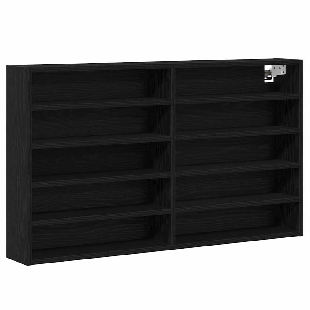 vidaXL Display Cabinet Black Oak Look 100 x 15 x 58 cm Engineered Wood