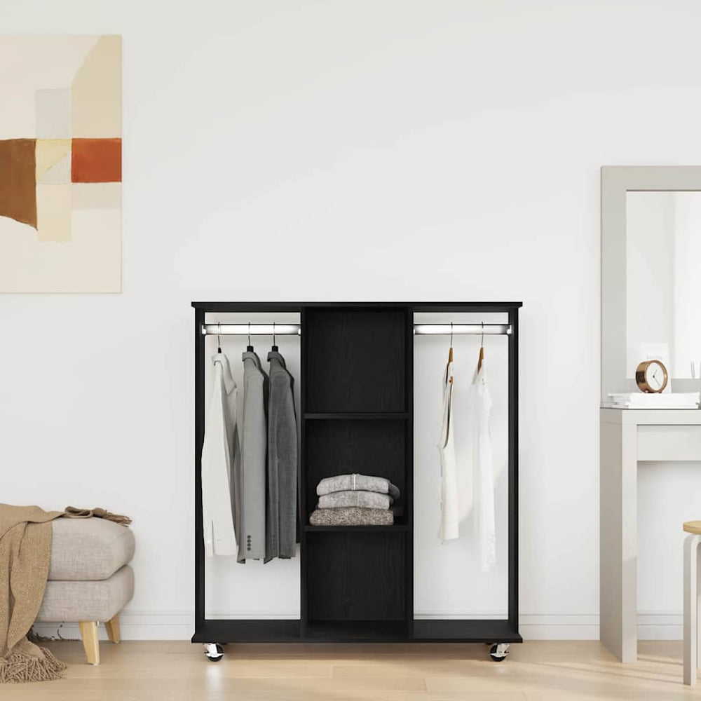Kleiderschrank Schwarz Eichen-Optik 102x38x110 cm