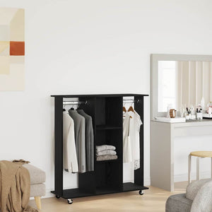 Kleiderschrank Schwarz Eichen-Optik 102x38x110 cm
