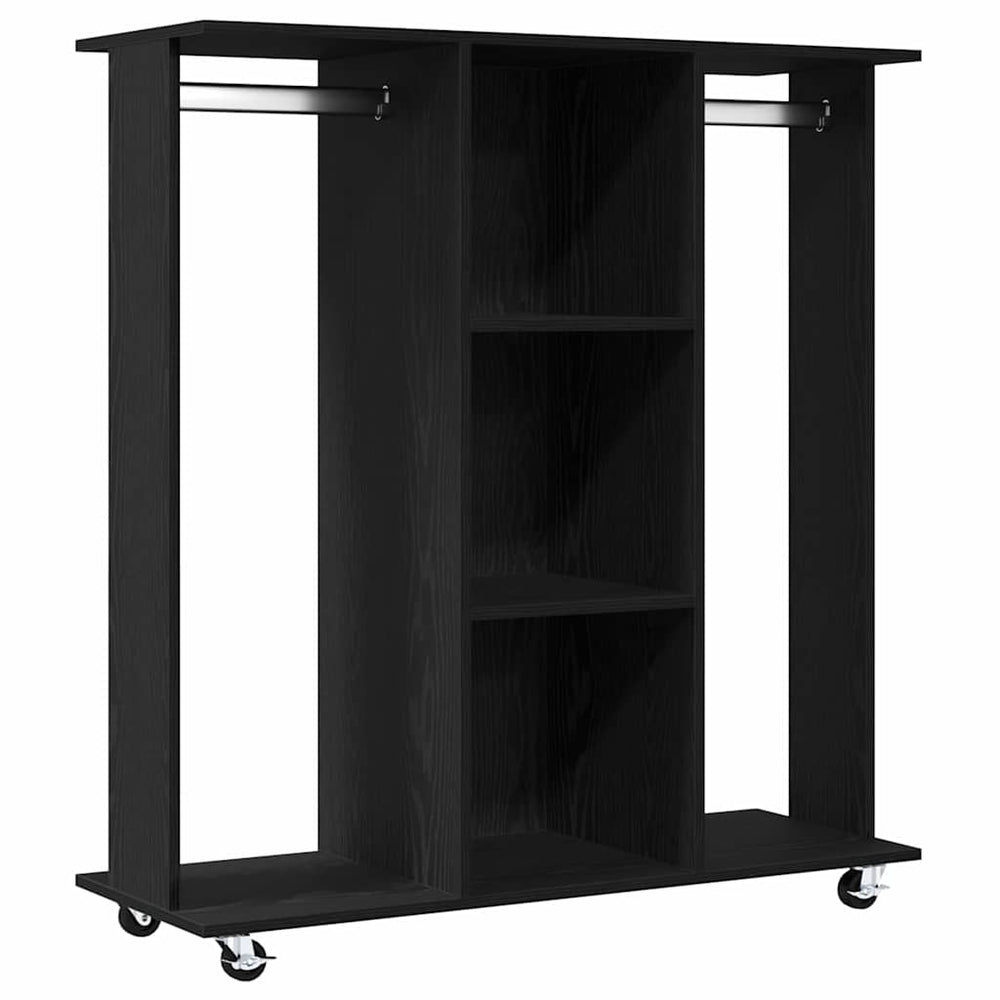 Kleiderschrank Schwarz Eichen-Optik 102x38x110 cm