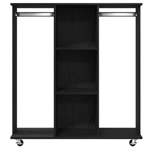 Kleiderschrank Schwarz Eichen-Optik 102x38x110 cm