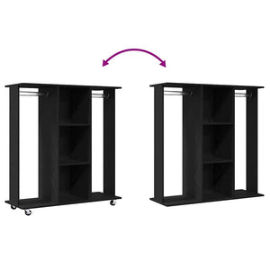 Kleiderschrank Schwarz Eichen-Optik 102x38x110 cm