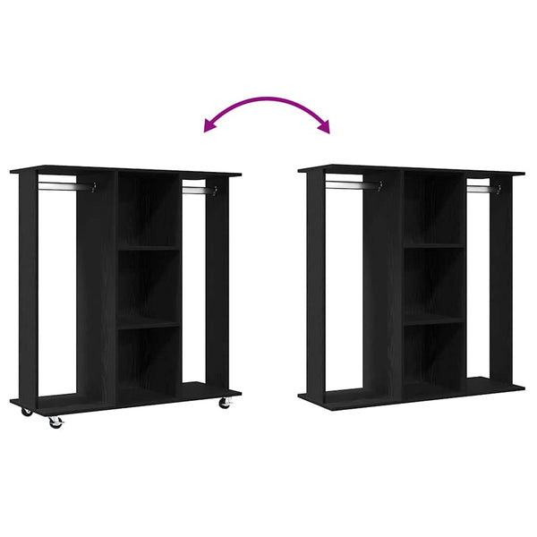 Kleiderschrank Schwarz Eichen-Optik 102x38x110 cm