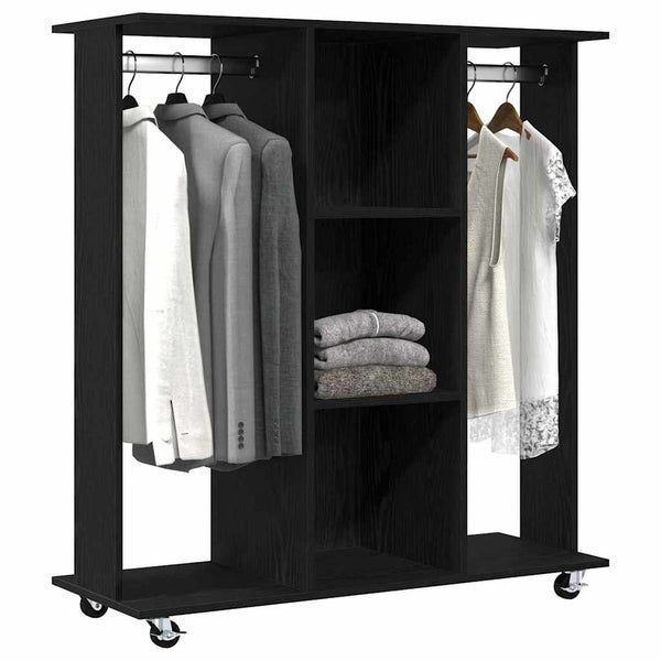 Kleiderschrank Schwarz Eichen-Optik 102x38x110 cm