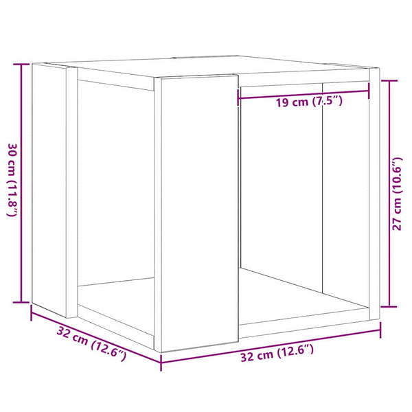 Couchtisch Altholz 32x32 cm