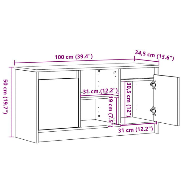 Schwarzes TV-Lowboard 100 cm
