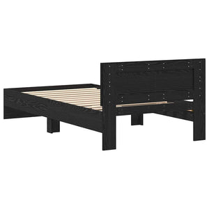 Bettrahmen Schwarz Eiche 203x104 cm