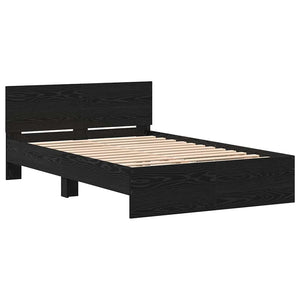 Schwarzer Bettrahmen Eichenoptik 125x193 cm