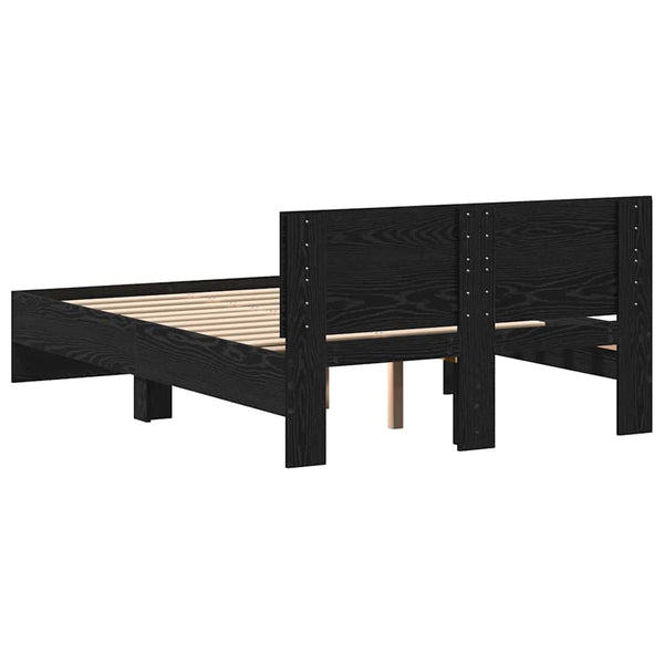 Schwarzer Bettrahmen Eichenoptik 125x193 cm