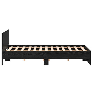 Schwarzer Bettrahmen Eichenoptik 125x193 cm