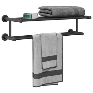 Schwarzer Handtuchhalter Edelstahl 61cm