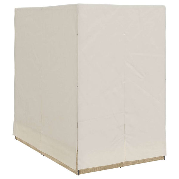 vidaXL Bain de soleil double beige 205 x 129 x 200 cm en résine tressée