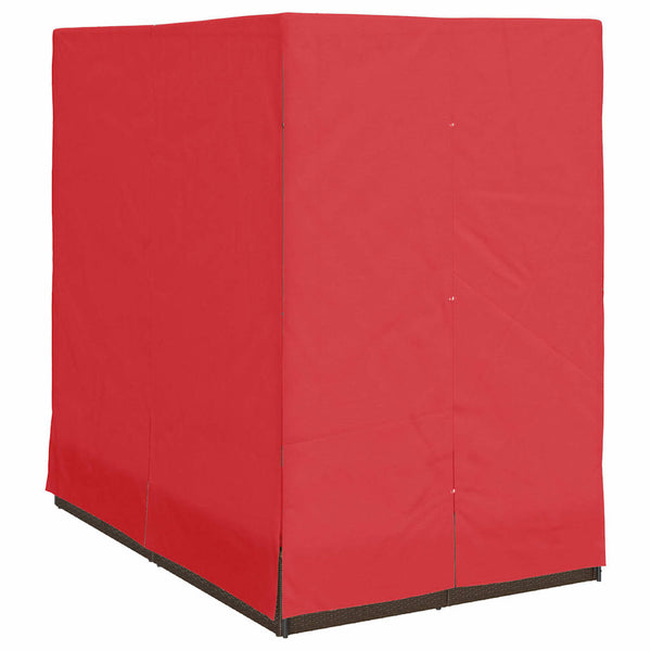 Doppelte Sonnenliege Rot Poly-Rattan
