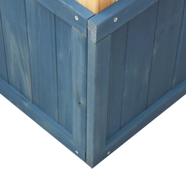 Spielturm aus Holz, Weiß & Blau