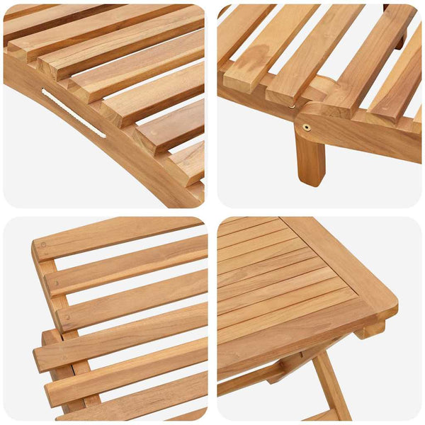 vidaXL Chaise longue 2 pcs Marron 198 x 55 x 58,5 cm Bois de teck massif