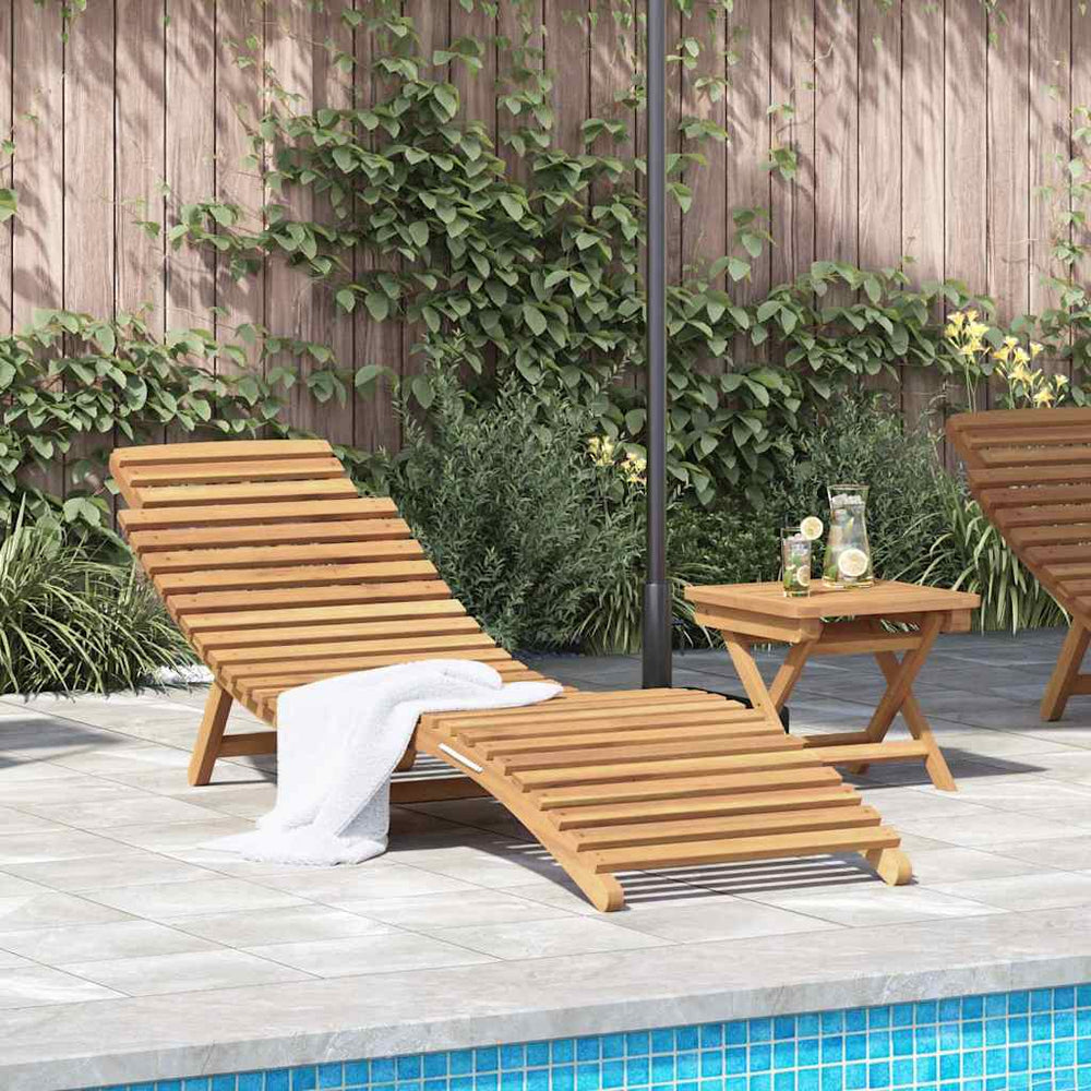 Sonnenliege 2er Set Teakholz Braun