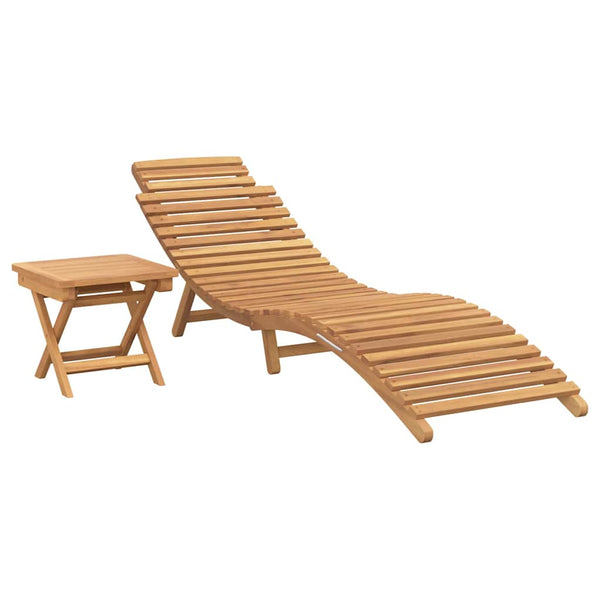 vidaXL Chaise longue 2 pcs Marron 198 x 55 x 58,5 cm Bois de teck massif
