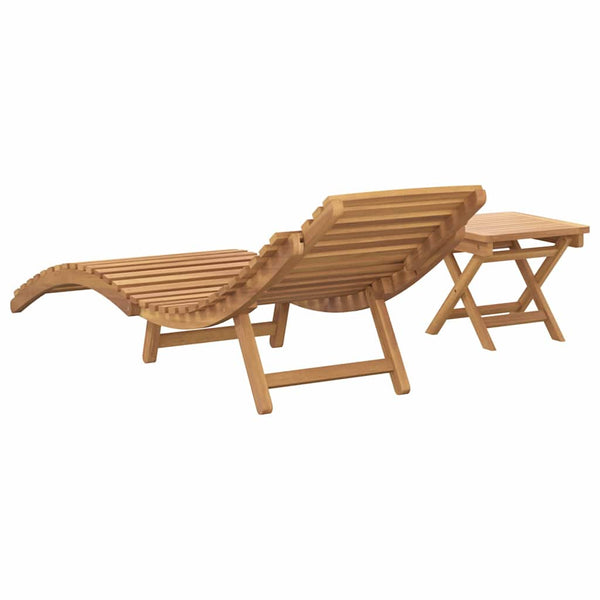 vidaXL Chaise longue 2 pcs Marron 198 x 55 x 58,5 cm Bois de teck massif