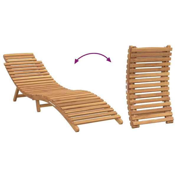 vidaXL Chaise longue 2 pcs Marron 198 x 55 x 58,5 cm Bois de teck massif
