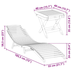 vidaXL Chaise longue 2 pcs Marron 198 x 55 x 58,5 cm Bois de teck massif